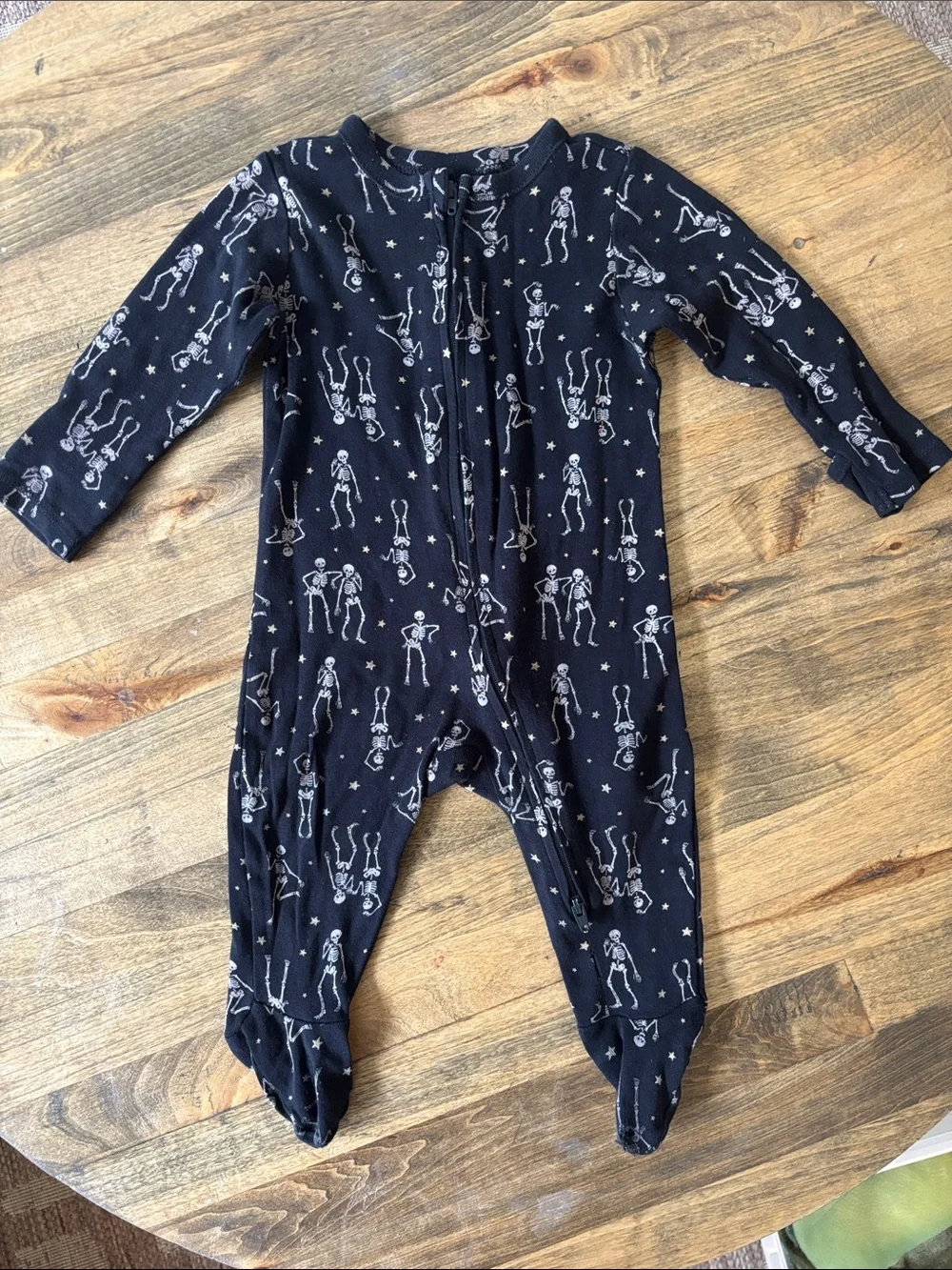 Infant Skelton Halloween Onesie Footie